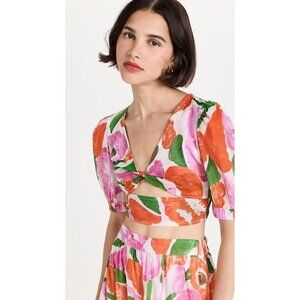 Banjanan Floral Aurora Top in Euphoric Bloom Vivid Large Womens Blouse